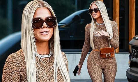 Khloe Kardashian stuns in Fendi x Skims catsuit 